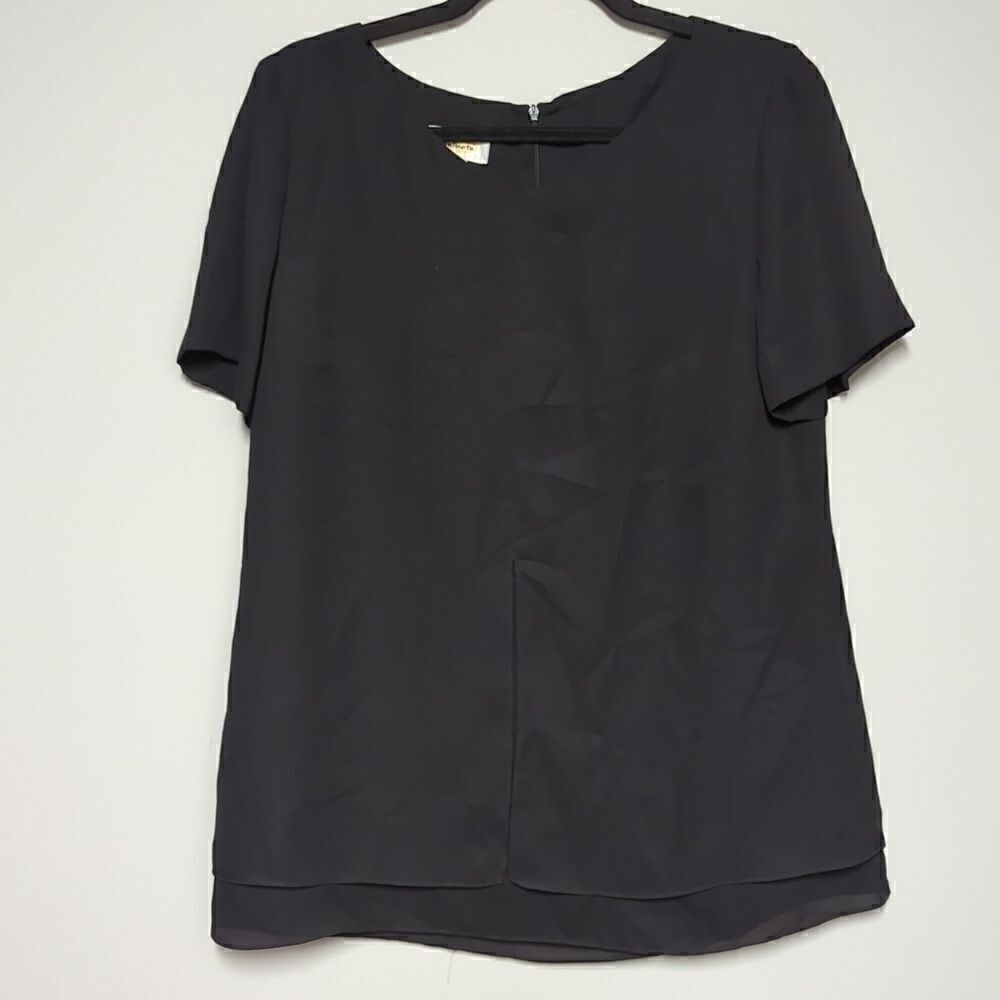 Talbots Black V Neck Blouse